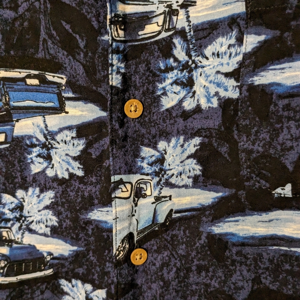Puritan Vintage Large Hawaiian Style Button Down with Trucks - Picture 5 of 5
